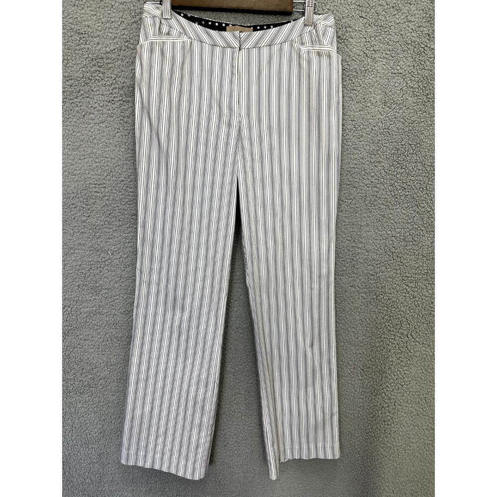 i.e. Pants Womens 8 Gray White Pinstripe Straight Leg Y2K Minimalist‎ Workwear